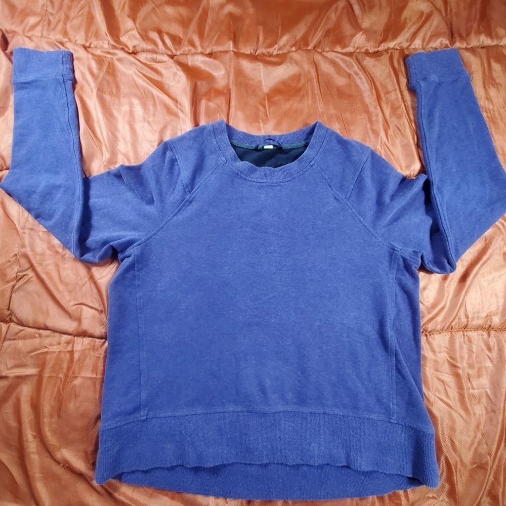 Lululemon Sweatshirt Men's Medium Purple Crewneck Pullover Logo Lounge Yoga EUC